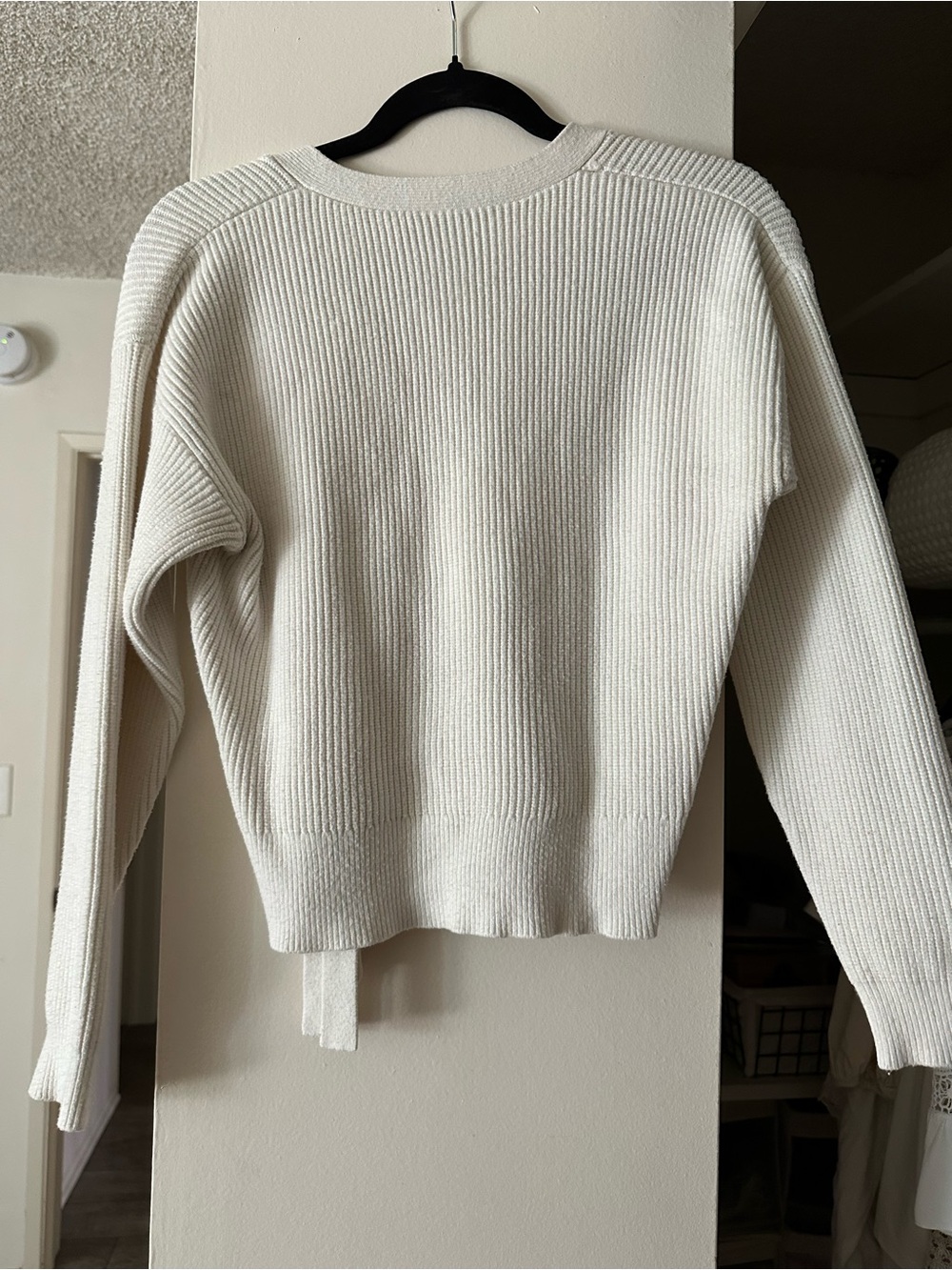 White Wrap Knit Sweater Cardigan - Picture 2 of 2